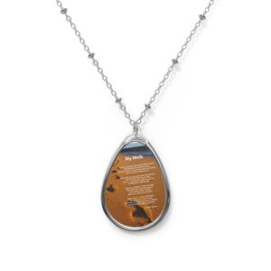 My Walk Inspirational Oval Necklace - Daily Motivation Jewelry, Perfect Gift for Her, Affirmation Pendant, Uplifting Accessory