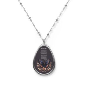 Butterfly  Inspirational Oval Necklace - Daily Motivation Jewelry, Perfect Gift for Her, Affirmation Pendant, Uplifting Accessory