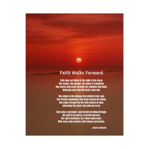 Faith Walks Forward / Rolled Poster — Inspirational Starry Poem Wall Art