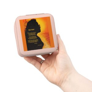 But God / Compact Jewelry Travel Case — Sunset Silhouette Design, Portable Ring & Earring Organizer