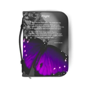 Flight Inspirational Bible Cover with Butterfly Design, Faith Journal Holder, Christian Gift, Spiritual Keepsake, Quote Bible Holder